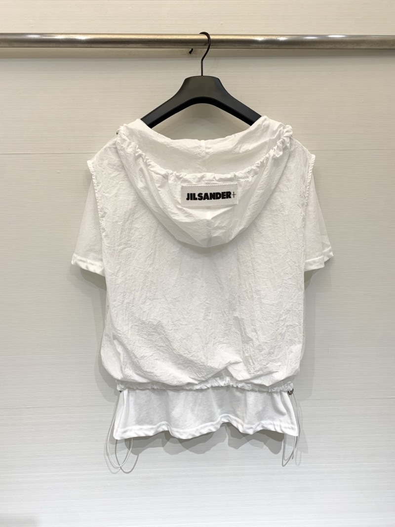 Белый топ Jil Sander+ с регулятором и эффектом многослойности Без бренда