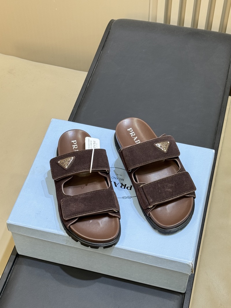 Женские кожаные сандалии Prada на платформе
