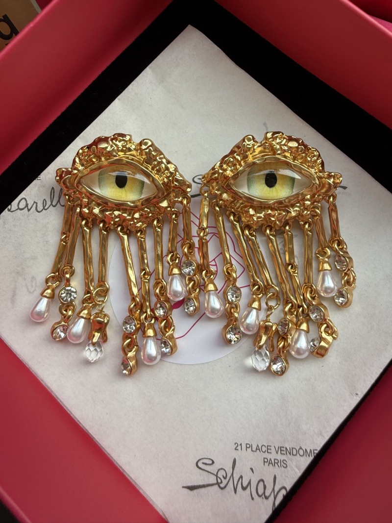 Серьги в виде глаз с подвесками Schiaparelli