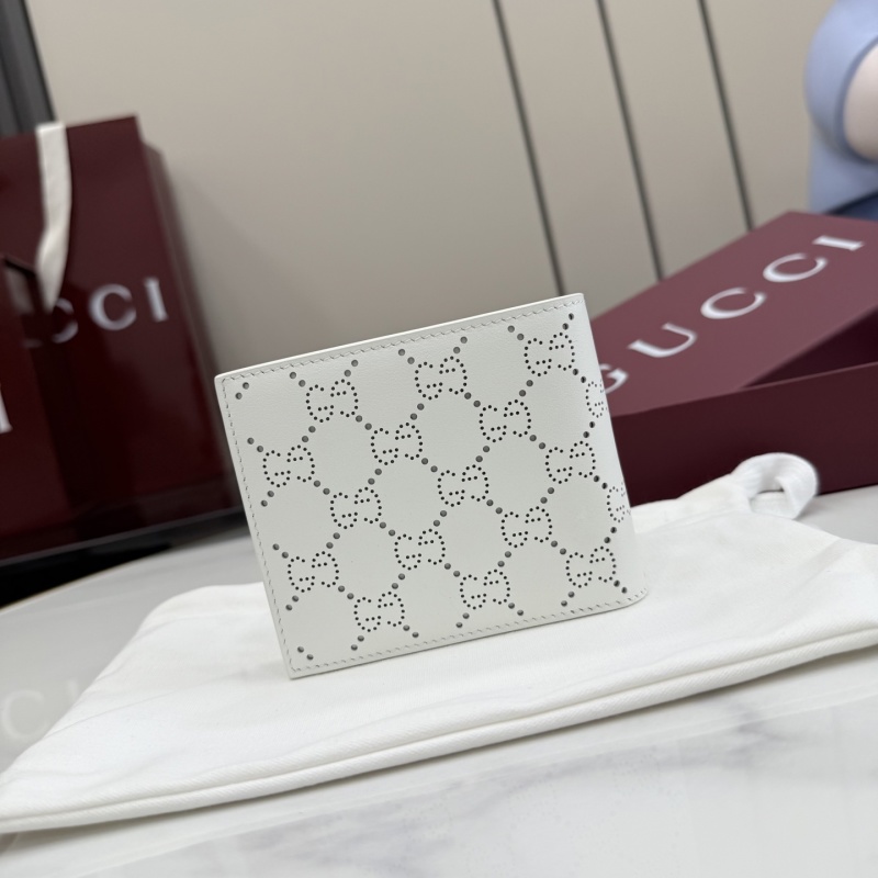 Белое портмоне Gucci с перфорированным принтом