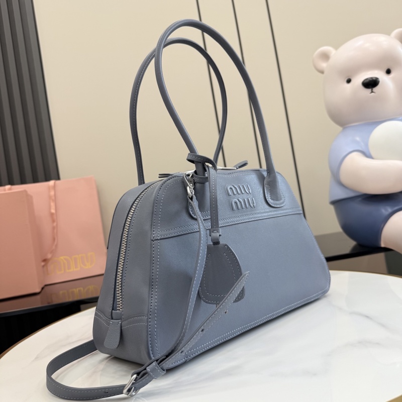 Сумка Miu Miu серая с логотипом