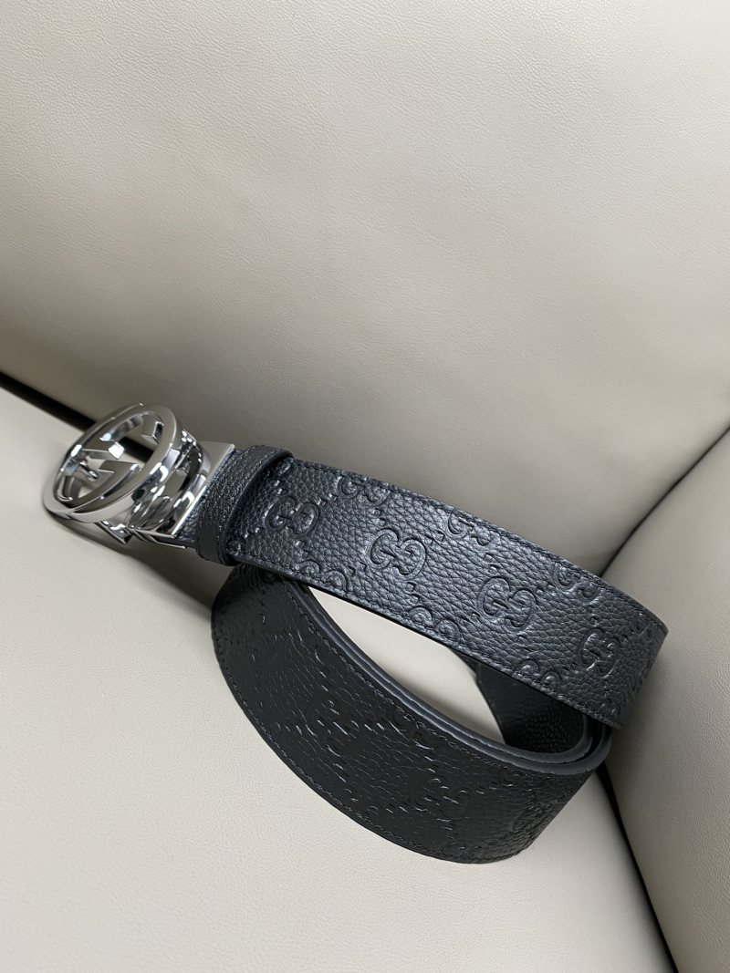 Мужской кожаный ремень с поворотной пряжкой GG Gucci
