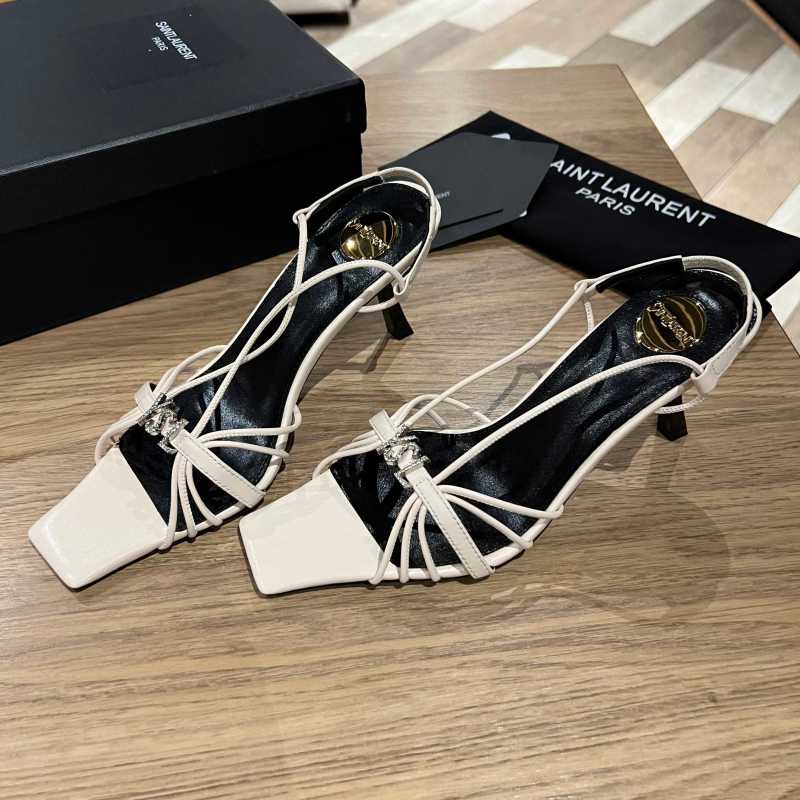 Босоножки Saint Laurent YSL с квадратным носком и декором