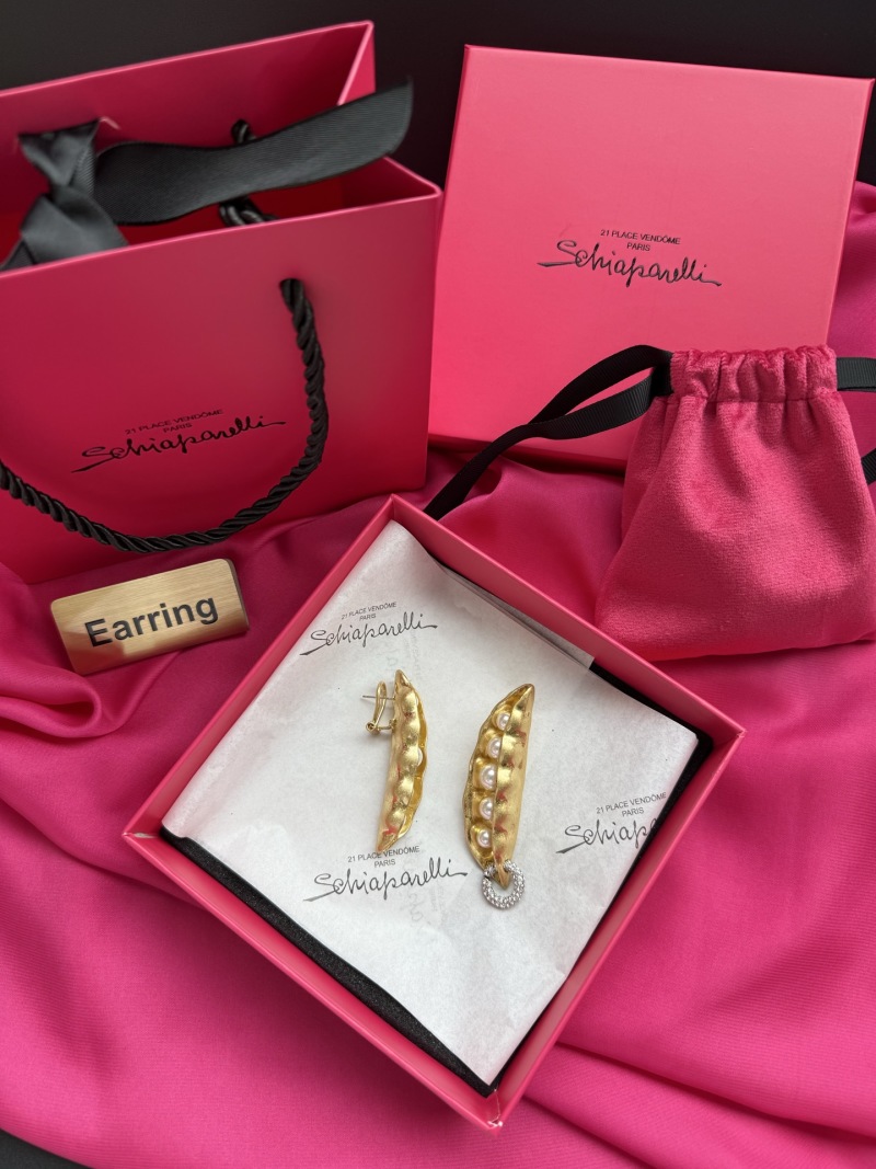 Серьги в форме фасолин с жемчугом Schiaparelli