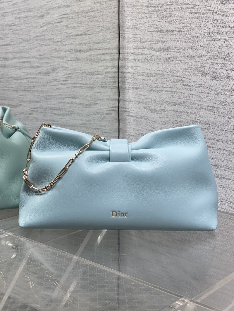 Клатч Dior с бантом и цепочкой