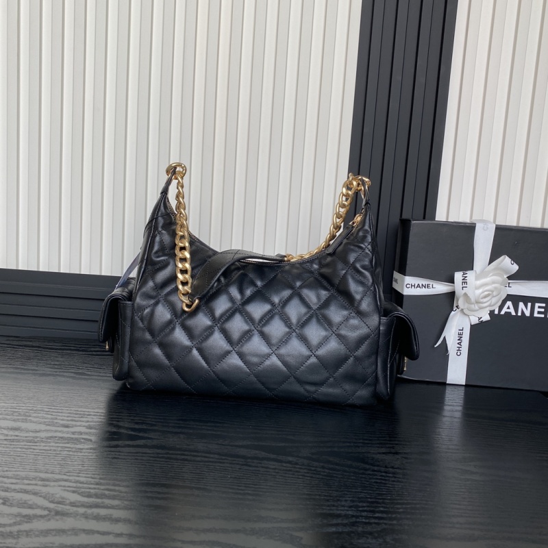 Женская сумка Chanel Hoho с двойными карманами и золотой цепью