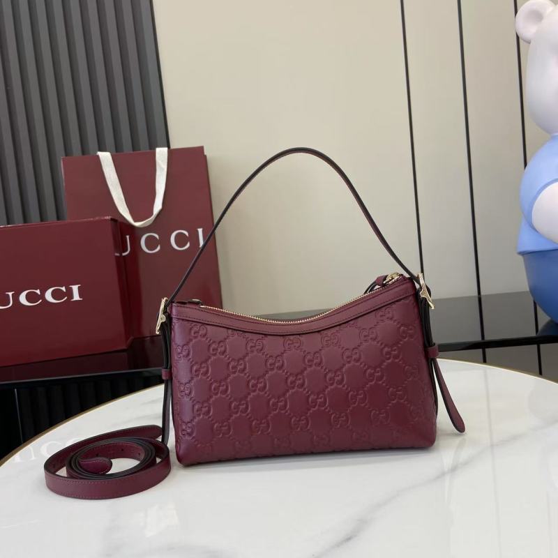 Сумка Gucci бордовая с принтом