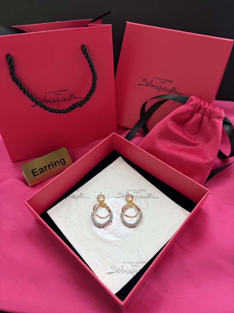 Серьги с кольцами и кристаллами Schiaparelli