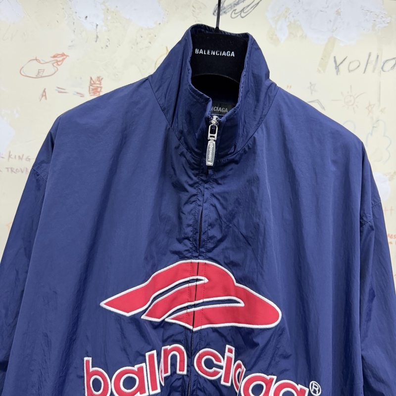 Мужская спортивная ветровка свободного кроя с вышитым логотипом Balenciaga