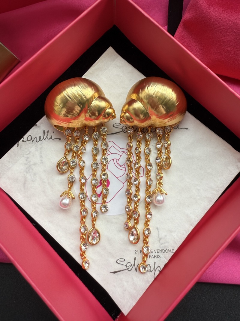 Серьги в виде улиток с кристаллами Schiaparelli