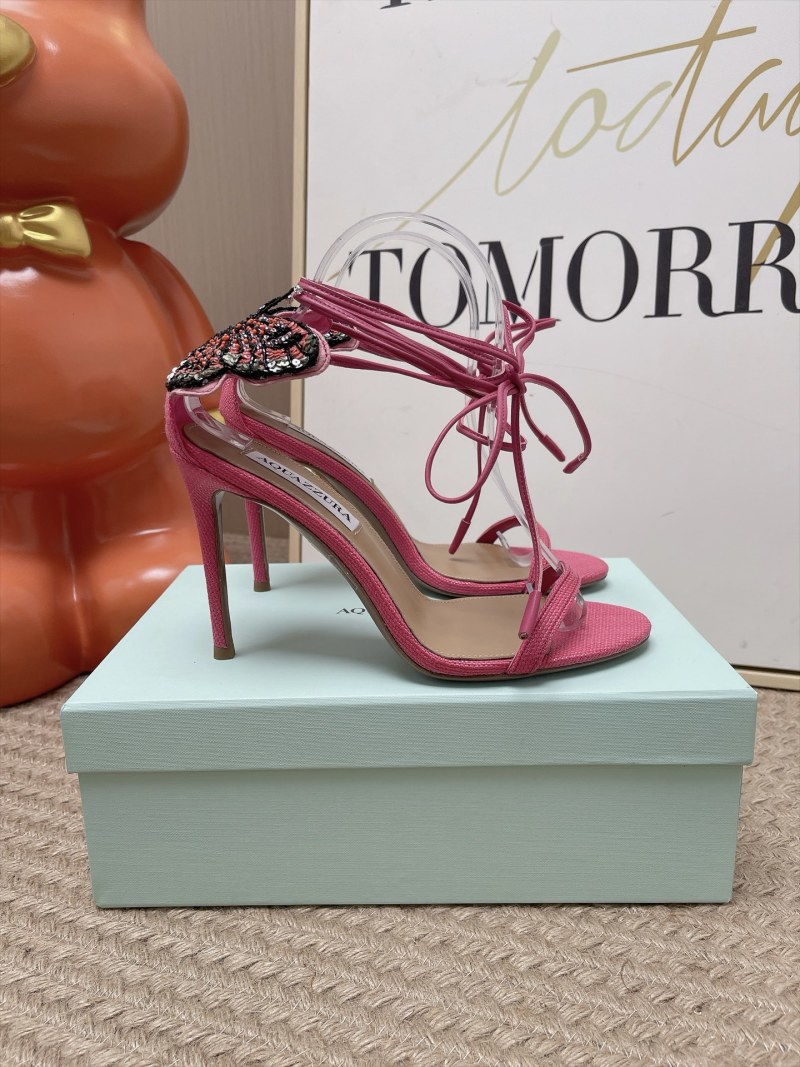 Женские туфли AQUAZZURA с кристаллами розового цвета
