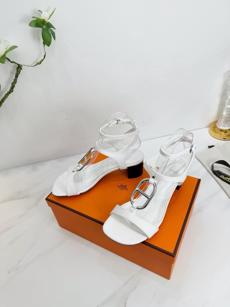 Женские белые сандалии Hermès