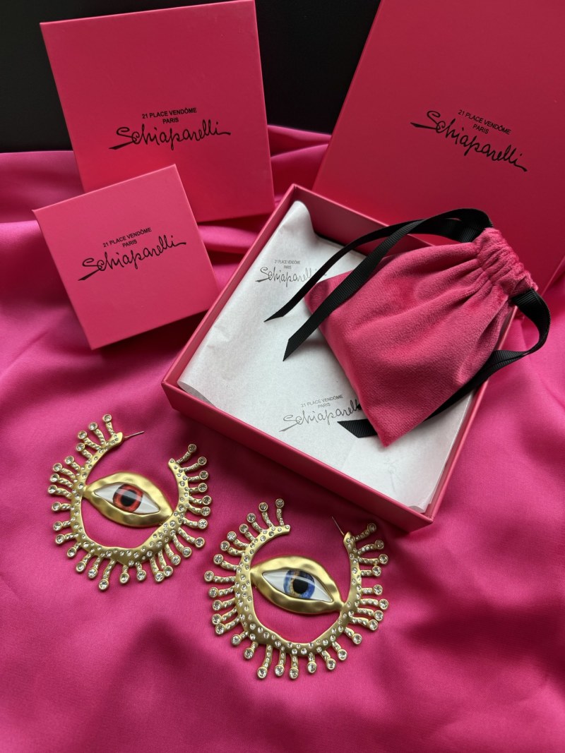 Серьги в форме глаза с кристаллами Schiaparelli