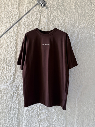 Футболка Balenciaga, темно-коричневая