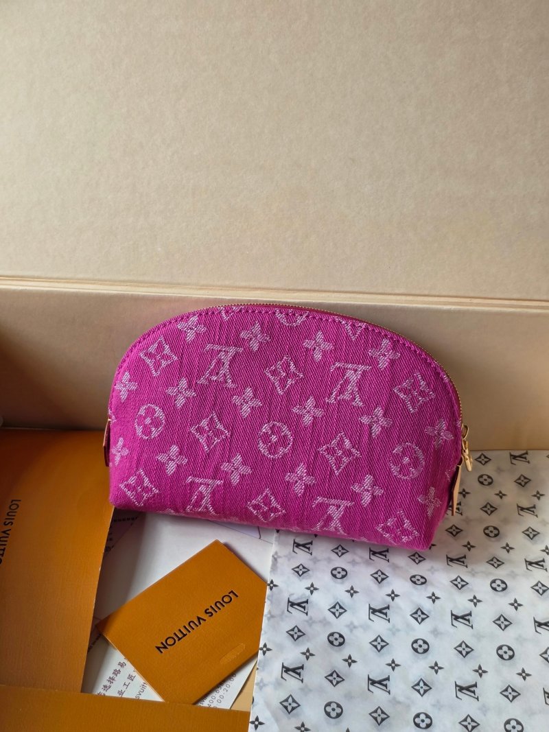 Косметичка Louis Vuitton Denim Monogram розовая