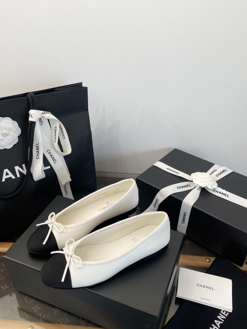 Женские классические балетки с бантом Chanel