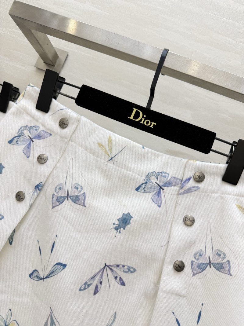 Юбка А-силуэта с принтом бабочек и стрекоз Dior