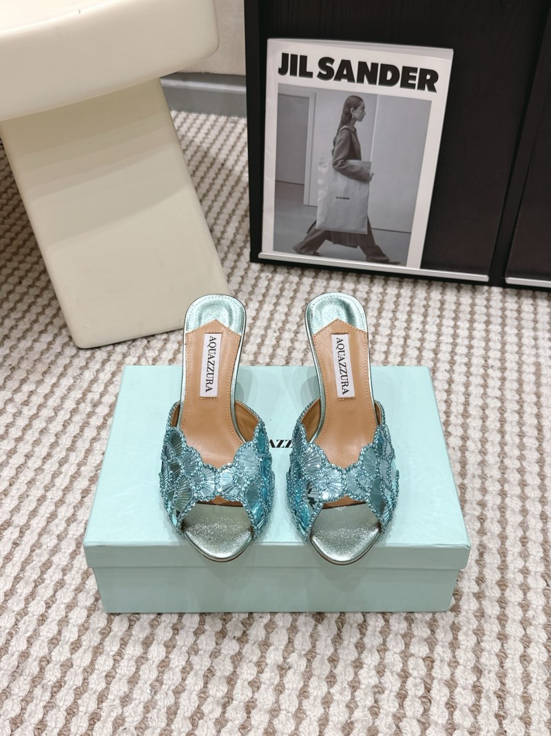 Женские сабо с декоративным верхом и открытым мысом Aquazzura