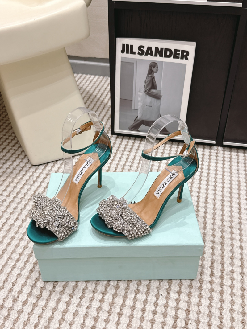 Женские босоножки Aquazzura на шпильке со стразами