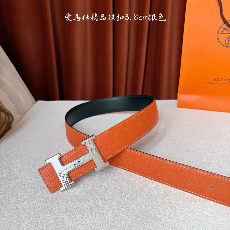 Двусторонний кожаный ремень H-пряжка Hermès