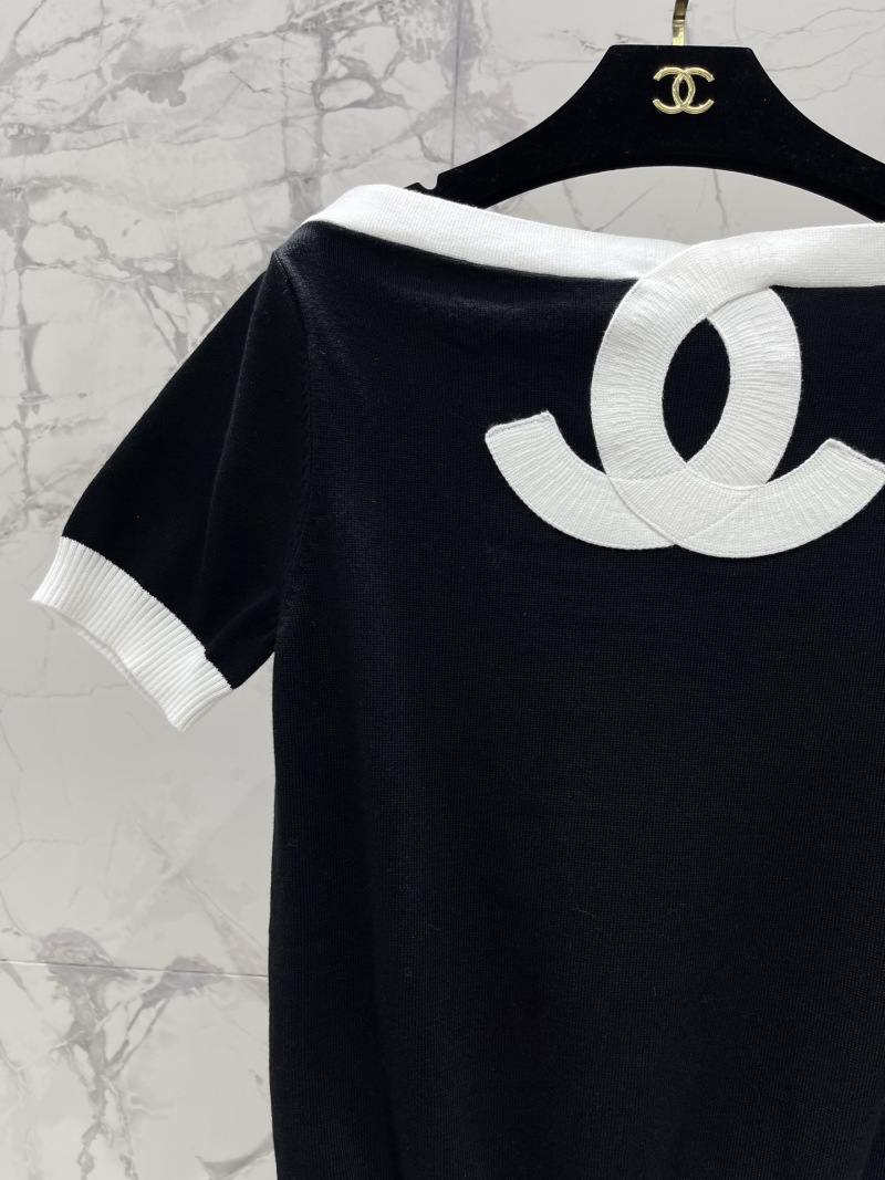 Женская кофта с коротким рукавом и орнаментом Chanel