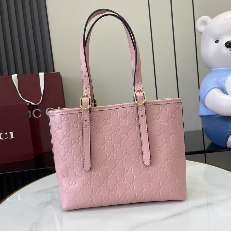 Сумка-тоут Gucci розовая с монограммой