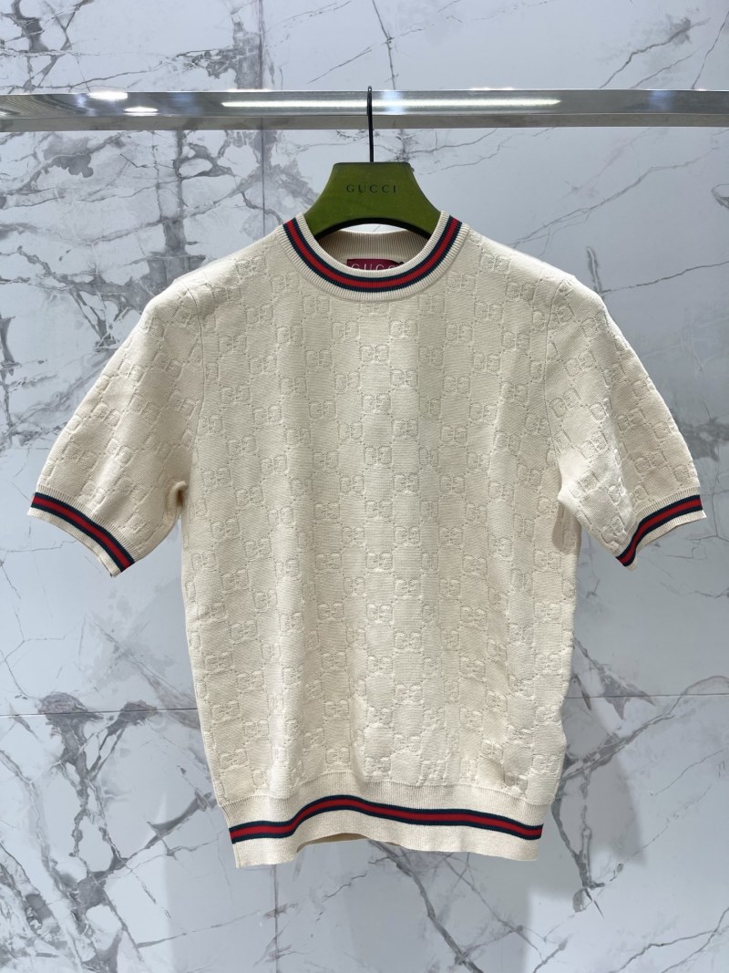 Женская вязаная футболка с логотипом Gucci