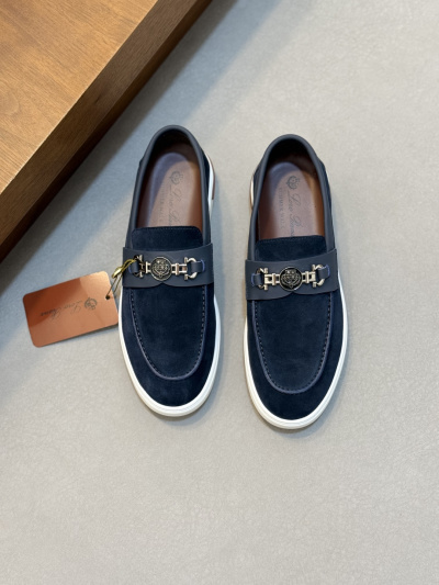 Мужские мокасины Loro Piana с декоративной пряжкой