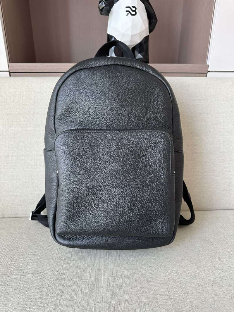 Рюкзак HUGO BOSS из натуральной кожи, чёрный