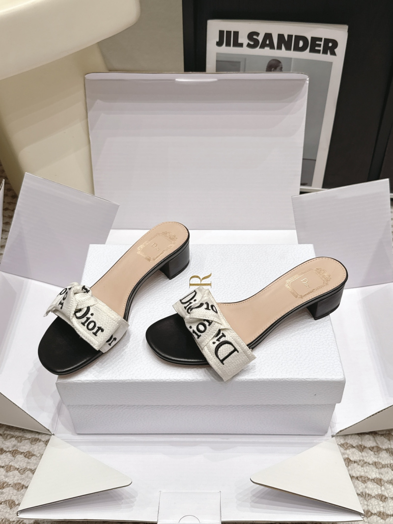 Женские мюли Dior с логотипом и декоративным бантом