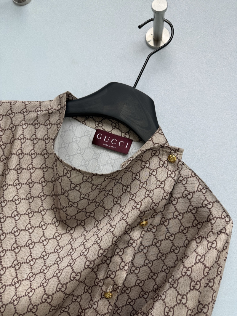 Драпированная рубашка Gucci с GG-моделью
