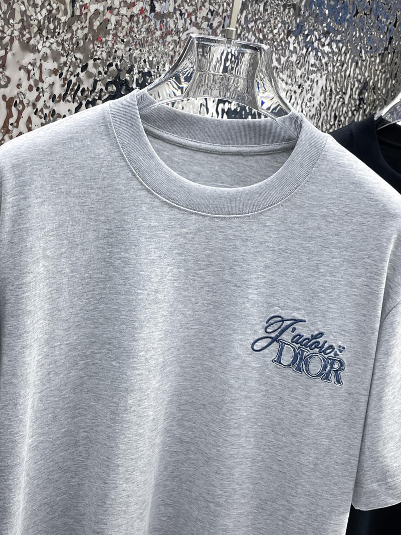 Футболка мужская серая с принтом DIOR