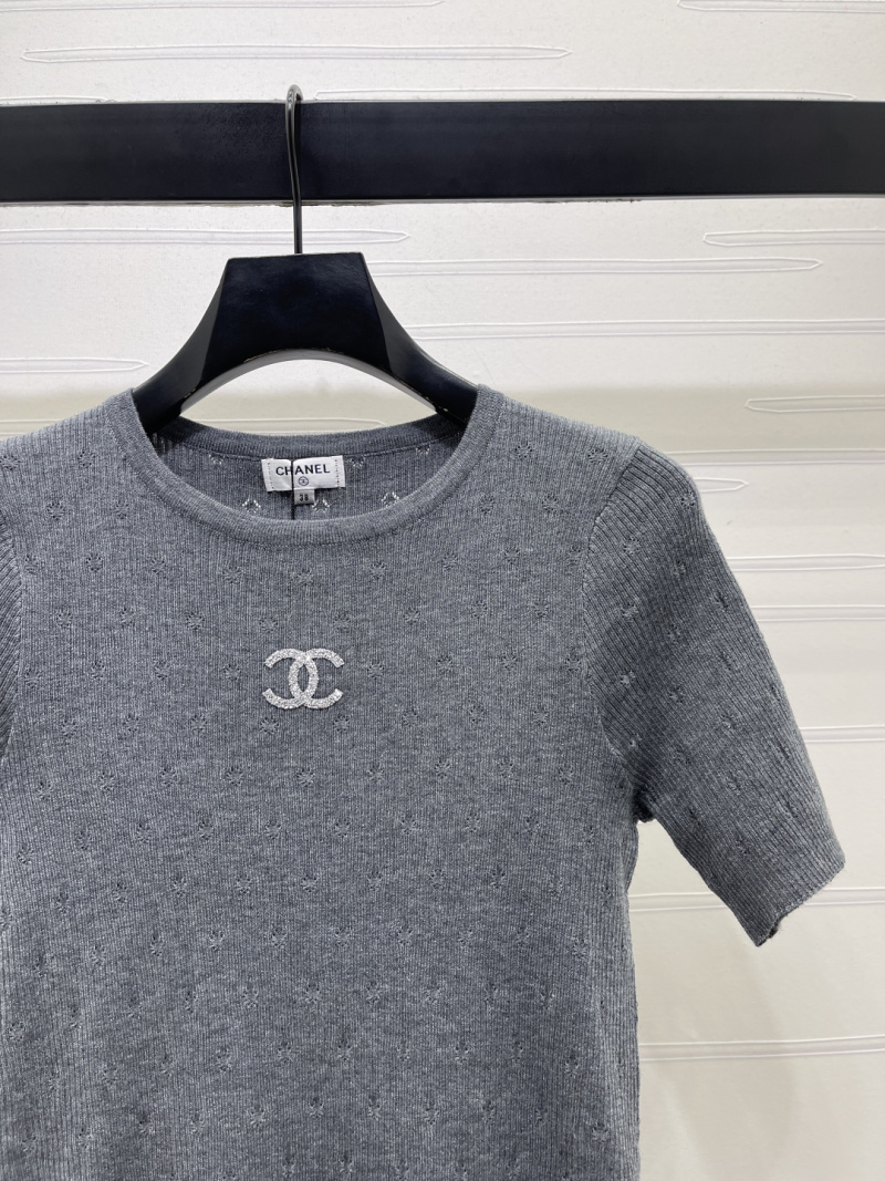 Женский вязаный топ с логотипом Chanel