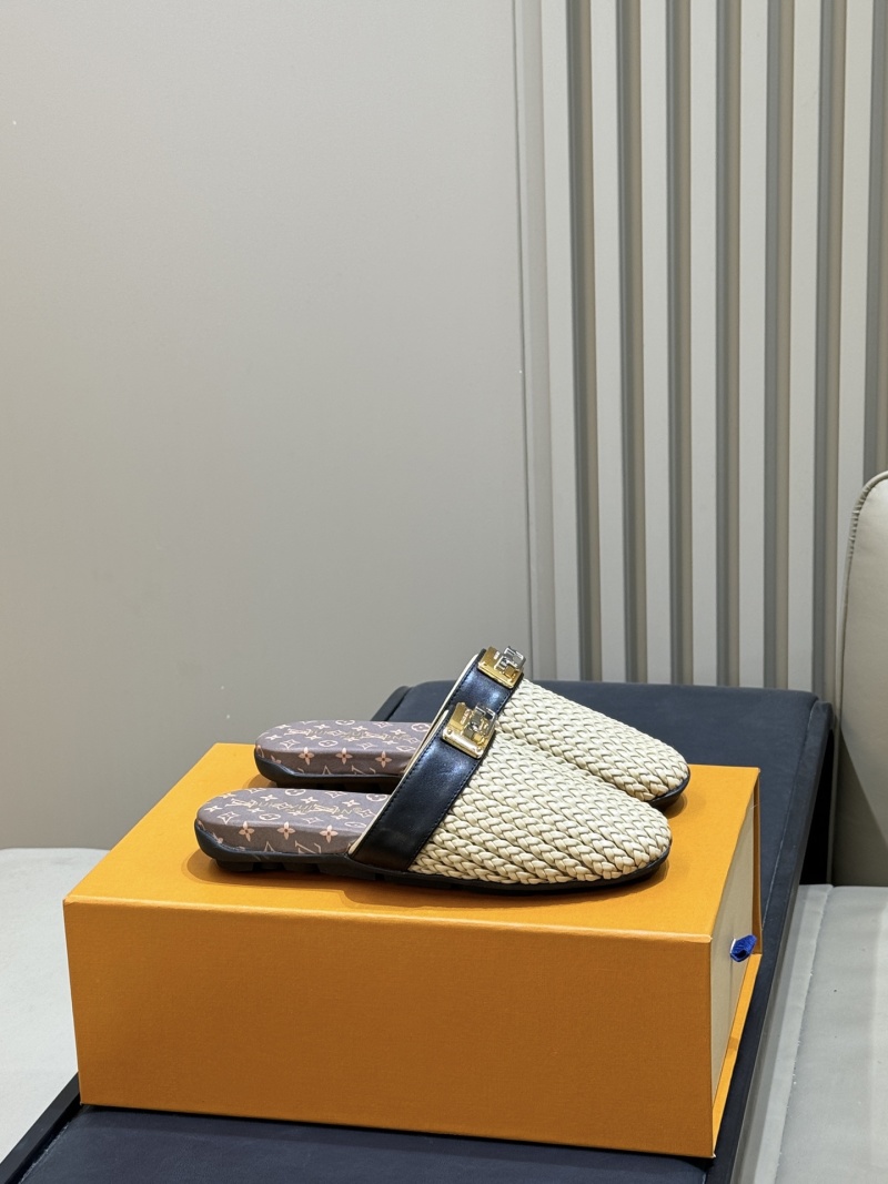 Женские шлепки плетеные с принтом Monogram Louis Vuitton