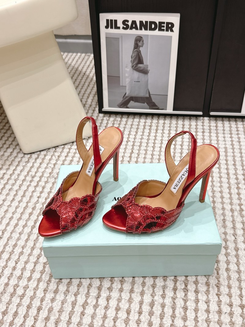 Сандалии Aquazzura с декором в виде банта, красные