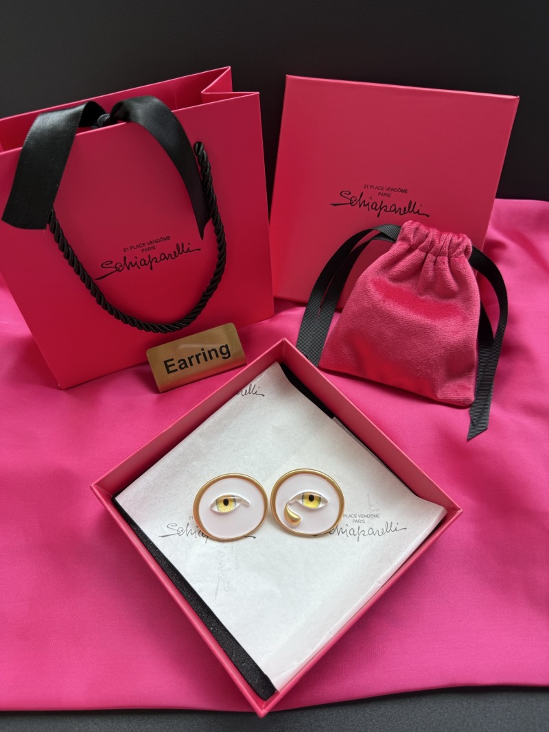 Серьги в виде глаз с золотой окантовкой Schiaparelli