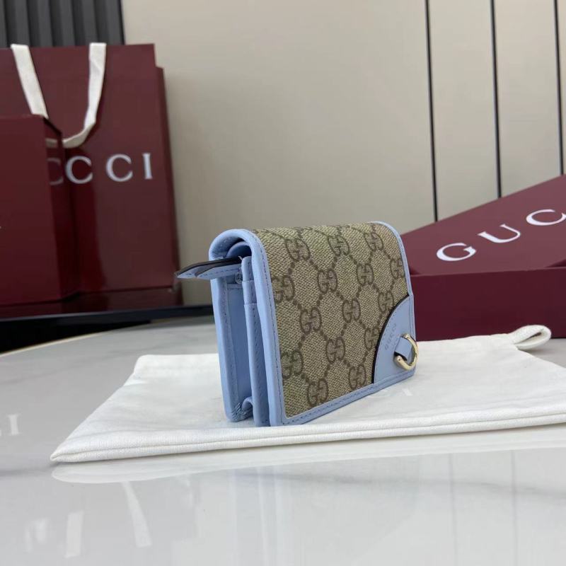 Портмоне Gucci с монограммой и голубой отделкой