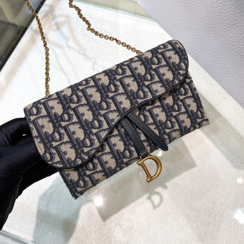 Женская сумка в форме седла с цепочкой и принтом Dior