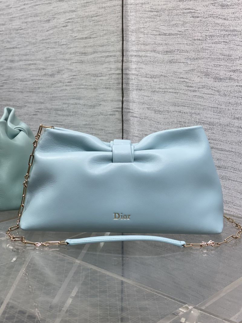 Клатч Dior с бантом и цепочкой