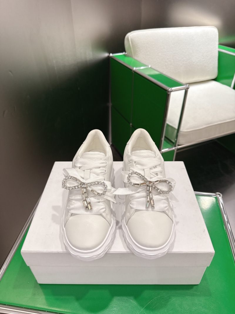 Белые женские кроссовки с декоративным бантом Jimmy Choo