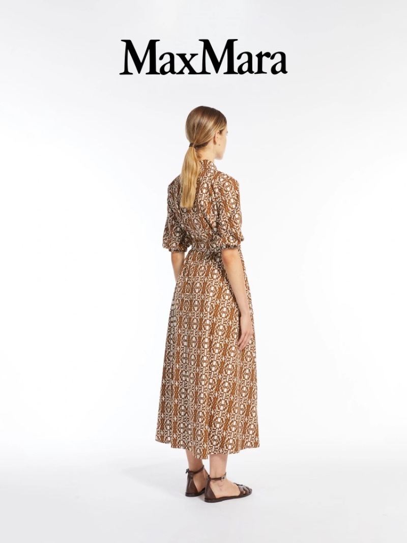 Платье MaxMara хлопковое с принтом, рубашечного кроя Max Mara