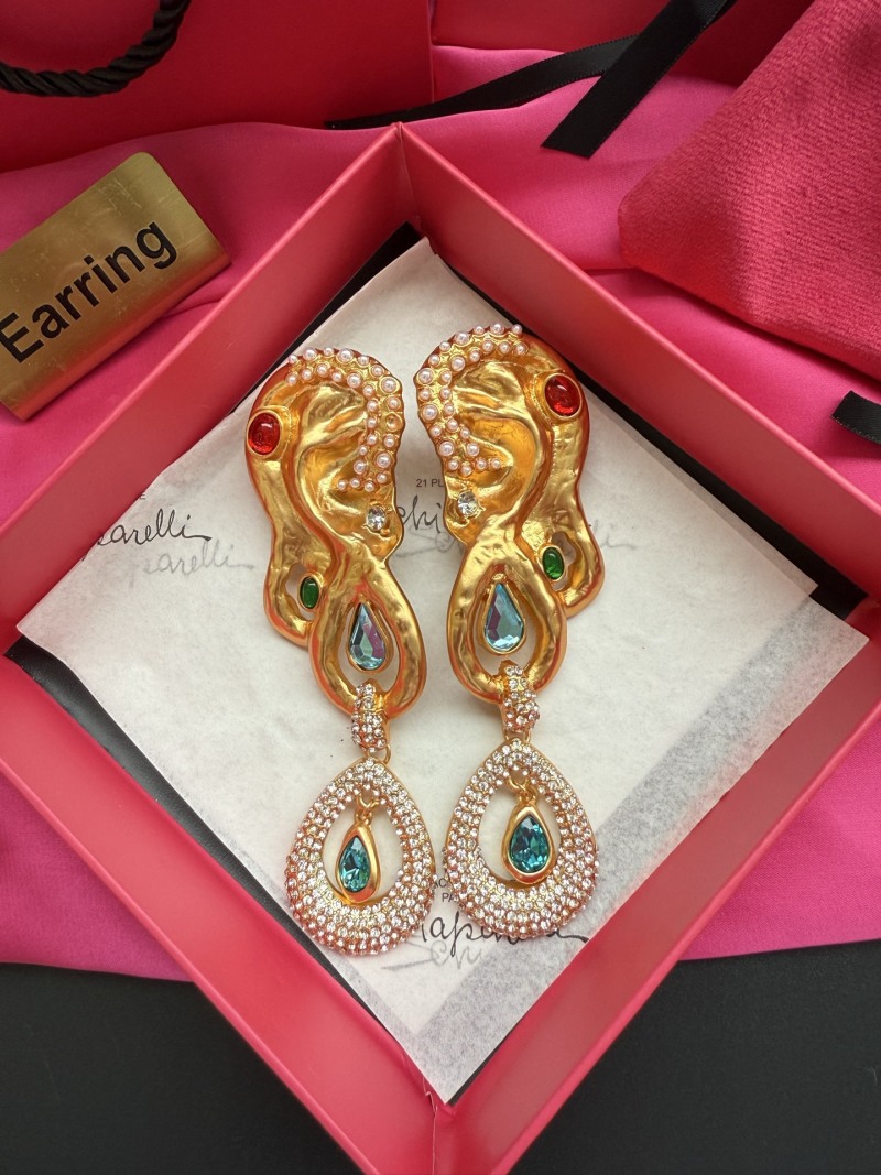 Серьги с кристаллами и жемчугом Schiaparelli