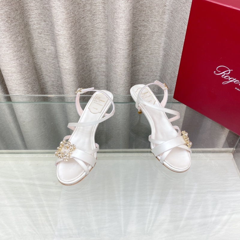 Женские босоножки на высоком каблуке со стразами Roger Vivier