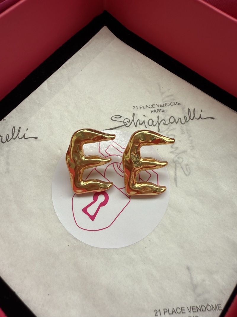 Серьги в виде буквы E Schiaparelli