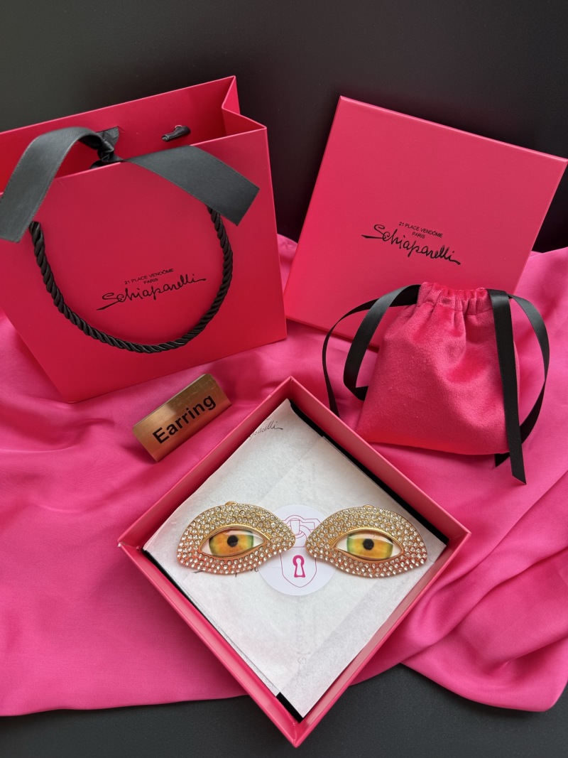 Серьги в виде глаз с кристаллами Schiaparelli