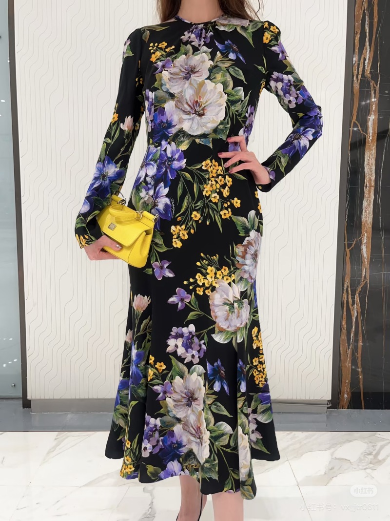Повседневное платье с цветочным принтом Dolce & Gabbana
