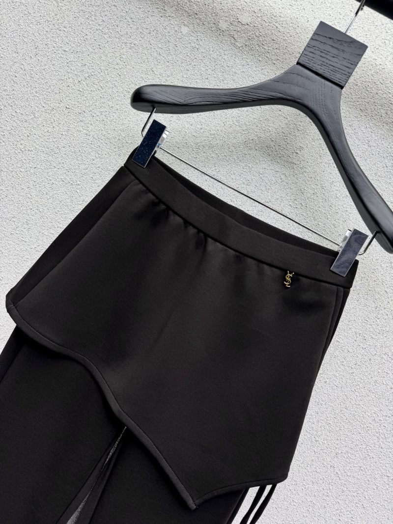 Чёрные брюки Saint Laurent с асимметричной юбкой