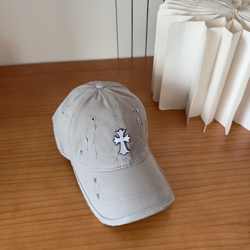 Серая бейсболка с декоративным крестом в стиле гранж Chrome Hearts
