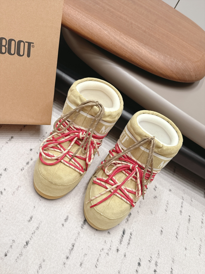 Женские угги Moon Boot с красными шнурками