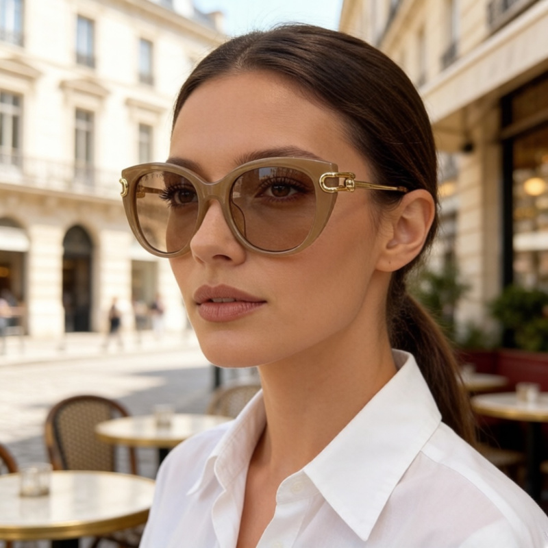 Женские солнцезащитные очки с прозрачной оправой Без бренда